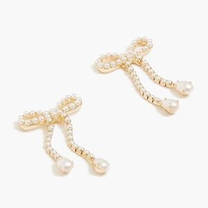 J.Crew pearl bow earrings, white